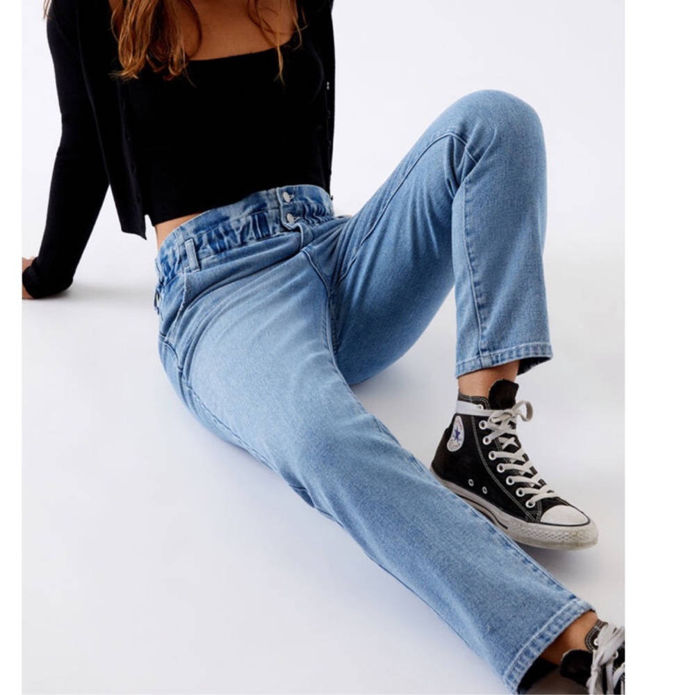 PacSun light paper bag mom jeans size 24 NWT